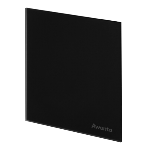 Czarny wentylator łazienkowy 100 higro Szkło matowe