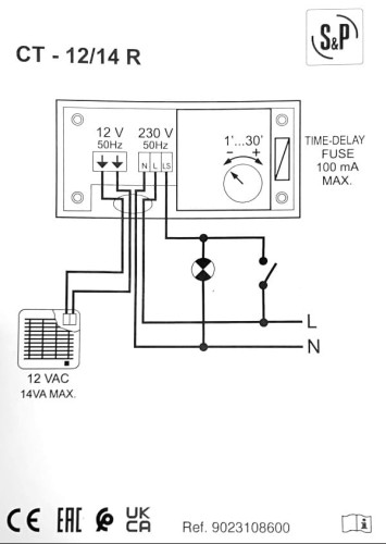 CT-12/14R Transformator z timerem do wentylatorów 12V