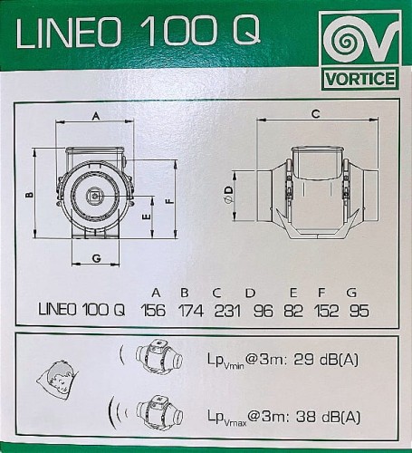 Wentylator kanałowy Lineo 100Q