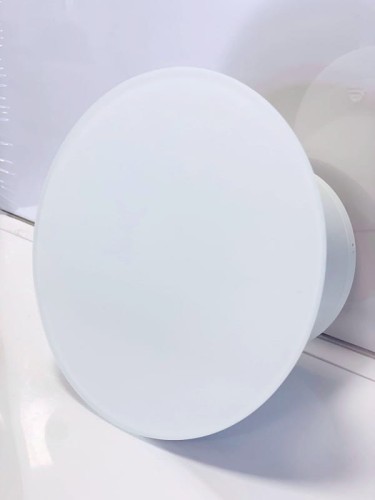 Biały okrągły wentylator łazienkowy on/off Ultra Cichy ze szklanym panelem mat [2393]