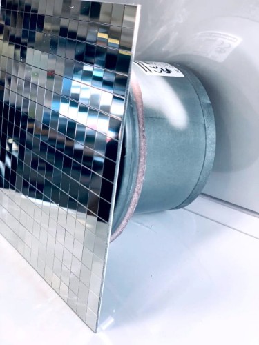 Srebrny wentylator łazienkowy Ultra Cichy z frontem o efekcie lustrzanym [on/off] [9227]