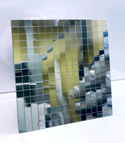 Srebrny wentylator łazienkowy Ultra Cichy z frontem o efekcie lustrzanym [on/off] [9227]