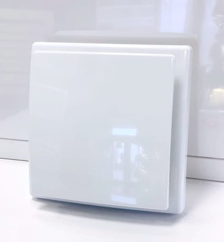 Biały wentylator łazienkowy Higro krótki króciec fi 100-110 [2249]