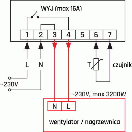 Termostat TK-21 z sondą i puszką natynkową