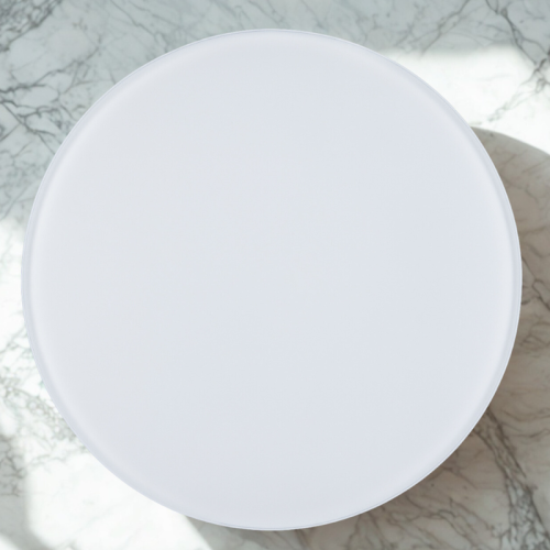 Biały okrągły wentylator łazienkowy Timer Ultra Cichy ze szklanym panelem mat [2409]