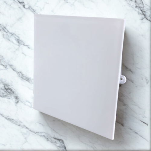 Biały wentylator łazienkowy krótki króciec ze szklanym panelem [on/off] [0764]