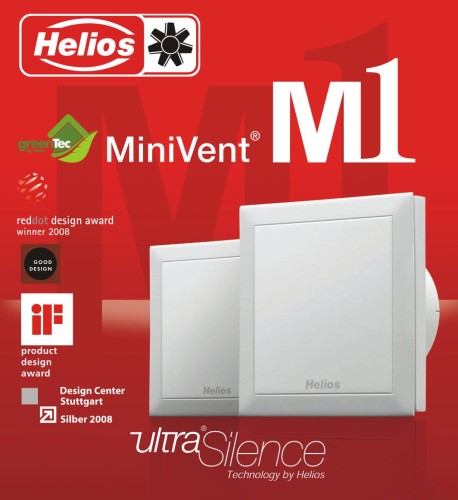 Wentylator łazienkowy Helios M1 100F Czujnik wilgoci + timer 2 biegi