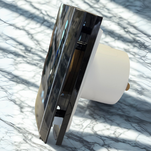 Czarny wentylator łazienkowy Silent Design 100CRZ Timer