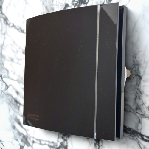 Czarny wentylator łazienkowy Silent Design 100CRZ Timer