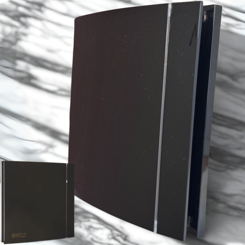 Czarny wentylator łazienkowy Silent Design 100CRZ Timer
