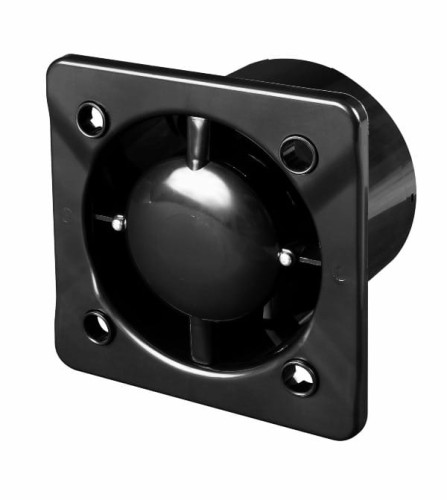 Czarny wentylator łazienkowy 100 Timer Szkło matowe czarny korpus