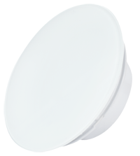 Biały okrągły wentylator łazienkowy Higro Ultra Cichy ze szklanym panelem połysk [2386]