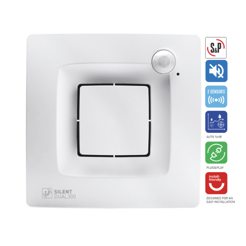 Wentylator Silent Dual 300 czujnik ruchu i czujnik wilgoci
