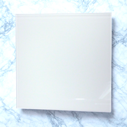 Kratka wentylacyjna szklana biała połysk