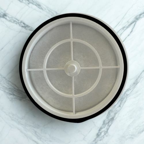 Biały płaski anemostat fi125mm wyciągowy VPE-125B Lindab