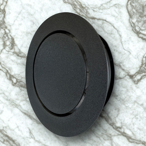 Czarny płaski anemostat fi125mm wyciągowy VPE-125C Lindab