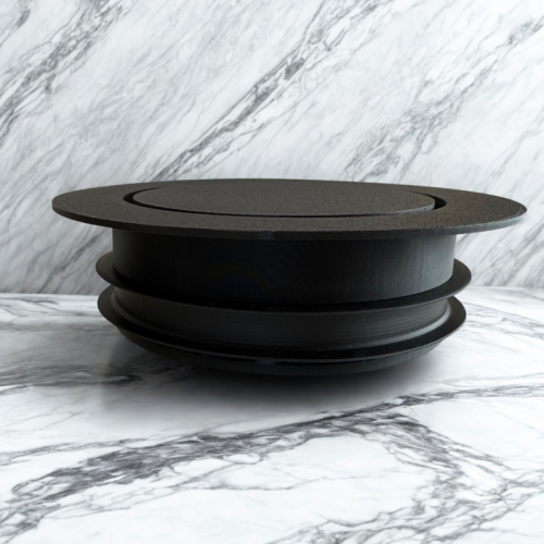 Czarny płaski anemostat fi100mm wyciągowy VPE-100C Lindab