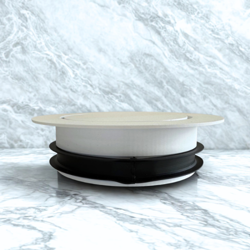 Biały płaski anemostat fi160mm wyciągowy VPE-160B Lindab