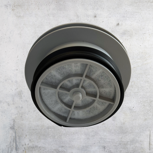 Szary anemostat fi100mm panelowy płaski VPS-100Sz Lindab