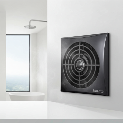 Czarny wentylator łazienkowy SILENCE WZ 100CZ standard