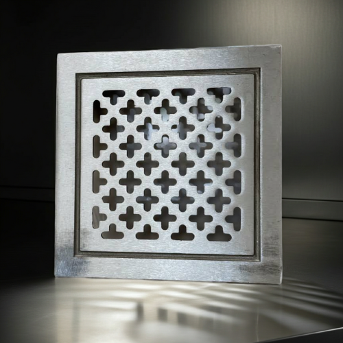 Kratka wentylacyjna koniczynka retro 14x14 aluminiowa surowa