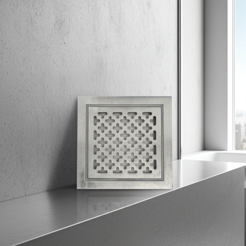 Kratka wentylacyjna koniczynka retro 14x14 aluminiowa surowa