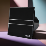 Wentylator łazienkowy czarny Cata E120GB Standard fi 120 szklany panel