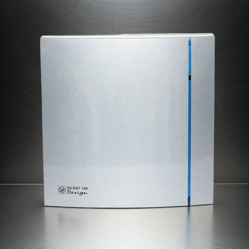 Wentylator łazienkowy Silent Silver Design 100CHZ Czujnik wilgoci i Timer