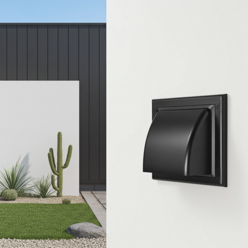 Kratka wentylacyjna wywiewna fi100mm czarna z zaworem