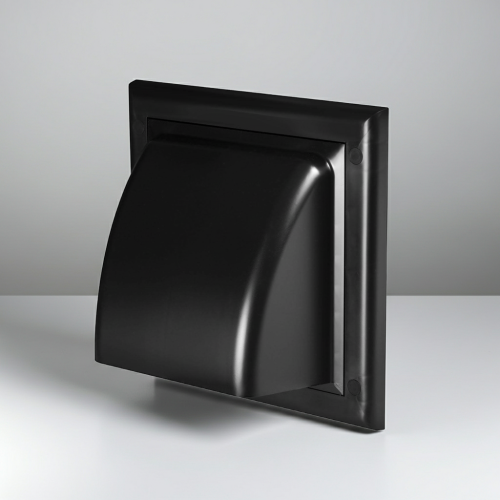 Kratka wentylacyjna wywiewna fi150mm czarna z zaworem