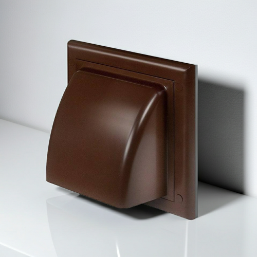 Kratka wentylacyjna wywiewna fi100mm brązowa z zaworem