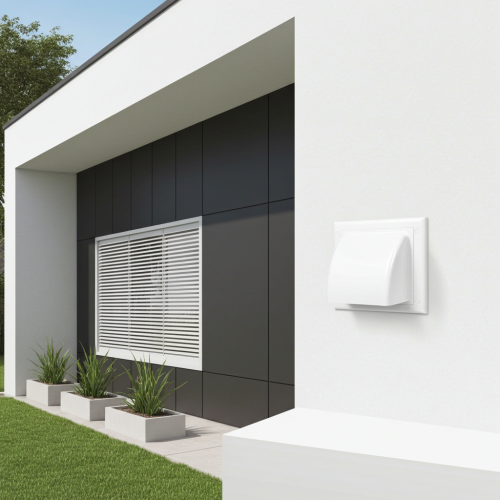 Kratka wentylacyjna wywiewna fi125mm biała z zaworem