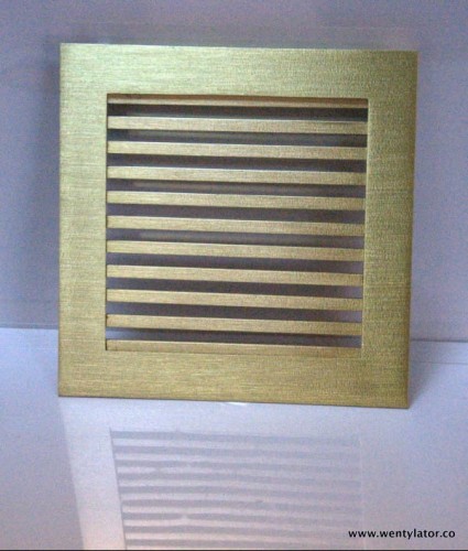 Kratka mosiężna wentylacyjna 14x14 pręty szlif + lakier