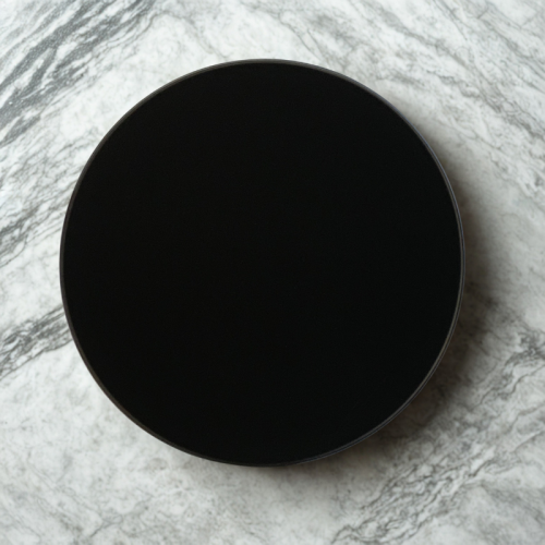 Czarny matowy okrągły wentylator łazienkowy Standard Ultra Cichy ze szklanym panelem [2423]