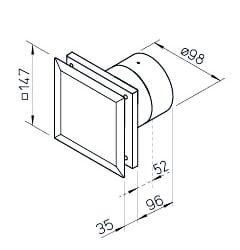 Wentylator łazienkowy Helios M1 100NC timer 2 biegi