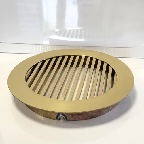Kratka wentylacyjna mosiężna fi 200mm pręty poler 