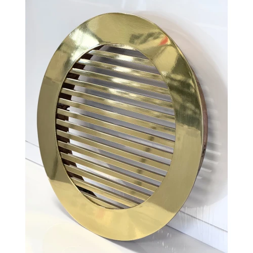 Kratka wentylacyjna mosiężna fi 200mm pręty poler 