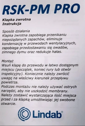 Zawór zwrotny wentylacyjny z magnesem fi 125 RSK-PM-PRO do okapu 
