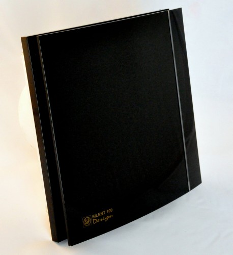 Czarny wentylator łazienkowy Silent Design 100CRZ Timer