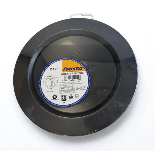 Czarny anemostat PVC fi 125 wywiewny VAW125