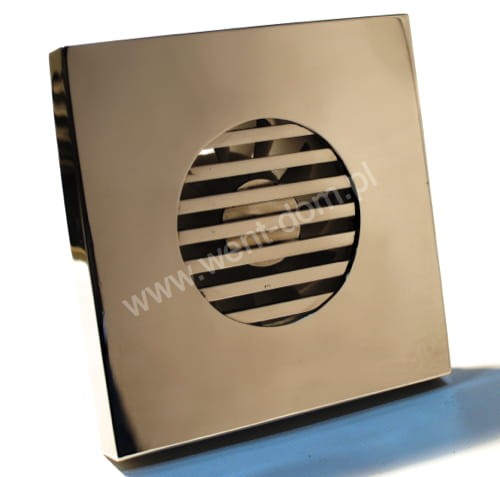 Srebrny nierdzewny front do wentylatora Silent 100 poler koło