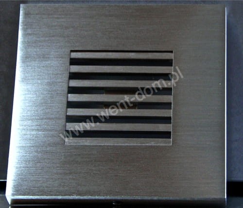 Srebrny nierdzewny front do wentylatora Silent 100 kwadrat