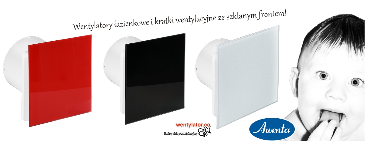 Szklany wentylator łazienkowy