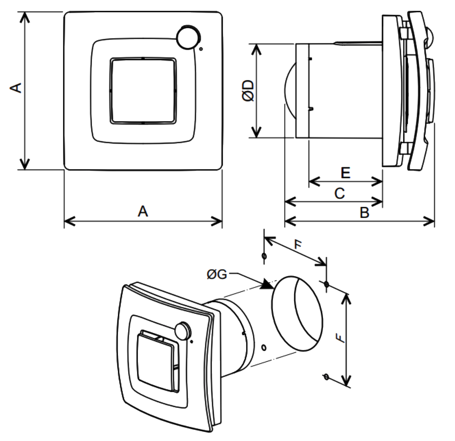 Wymiary wentylatora silent dual 200