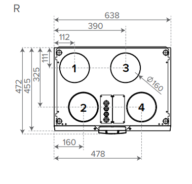 Wymiary vallox 110 prawy
